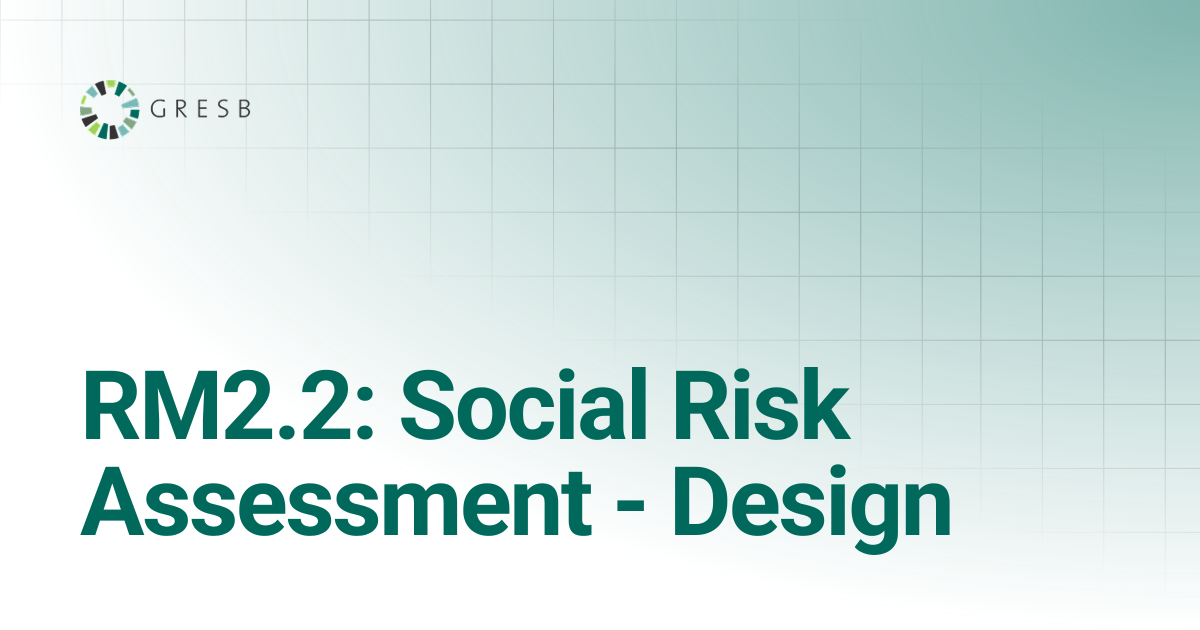 RM2.2: Social Risk Assessment - Design | Infrastructure Development ...