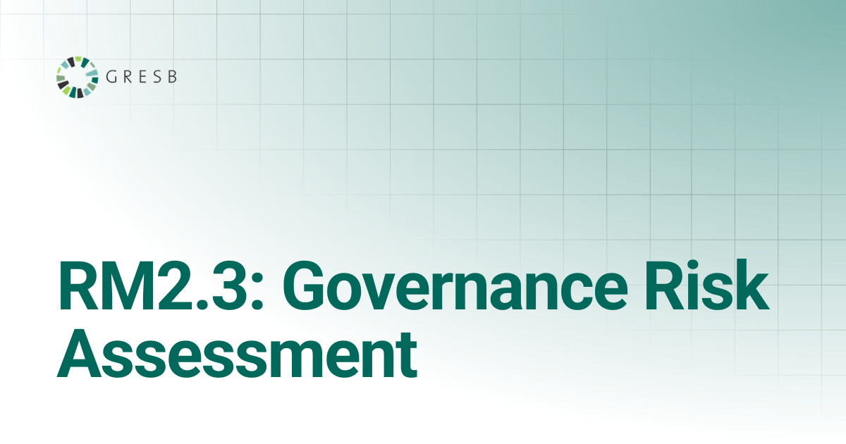 RM2.3: Governance Risk Assessment | Infrastructure Development Asset ...